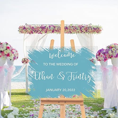 Custom Acrylic Wedding Welcome Sign 18x24 Inch
