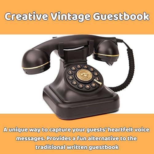 RetroVox Audio Guest Book Wedding Phone Black