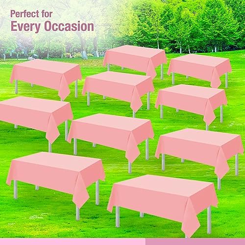Clearly Elegant PINK Disposable Plastic Tablecloth Roll 54x108 Inches