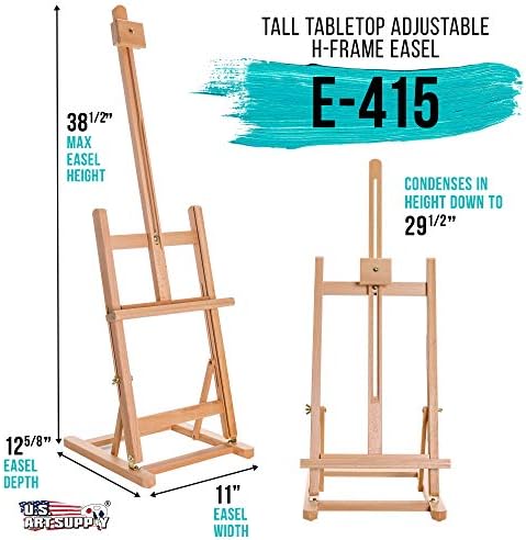 Us Art Supply 38 High Wooden H Frame Easel for Painting