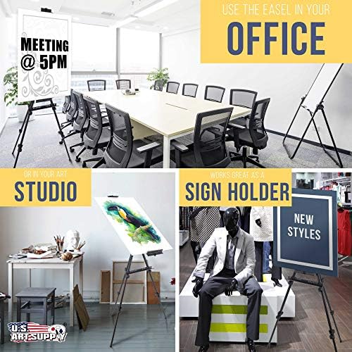 US Art Supply 80 Aluminum Easel Stand Sign Display