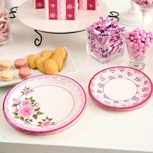 Royal Bluebonnet Floral Paper Plates and Napkins Set of 24