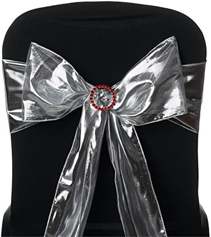 10 Gold Shiny Metallic Chair Sashes for Wedding Decor