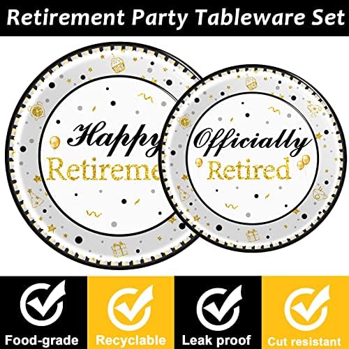 96 Piece Happy Retirement Tableware Set for 24 Guests