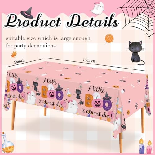 3 Pack Halloween Baby Shower Decor Tablecloths for Girls