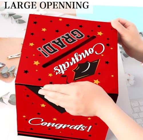 ChicQuench 2025 Red Graduation Card Box with Cap Design