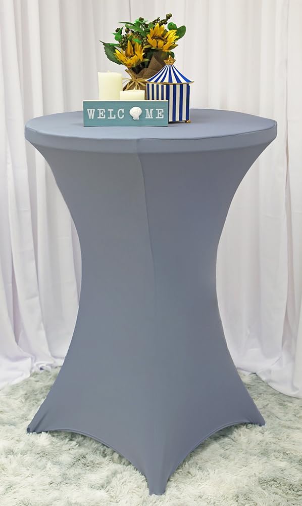 Dusty Blue 30 in x 42 in Cocktail Highboy Spandex Table Cover
