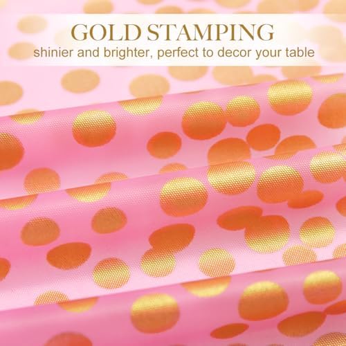 HOMIX Pink and Gold Tablecloths for Rectangle Tables 6 Pack