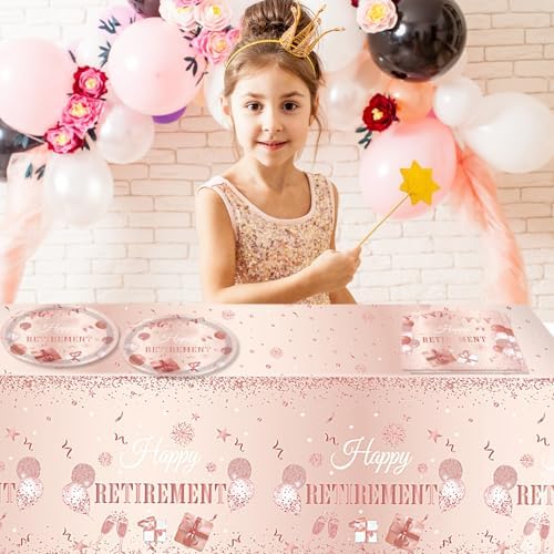 41Pcs Rose Gold Retirement Party Decor Set