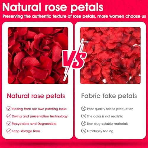 340PCS Real Red Rose Petals Dried Confetti