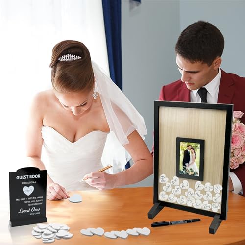 Wedding Guest Book Alternative Black Wood Frame