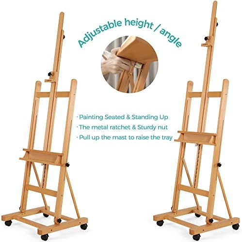 VISWIN Adjustable H-Frame Easel with 4 Wheels