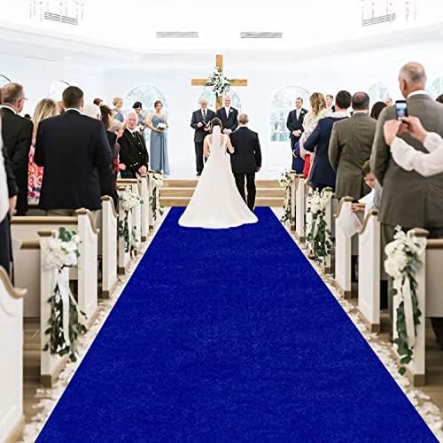 MODFUNS Royal Blue Velvet Aisle Runner 5x20FT Wedding Carpet