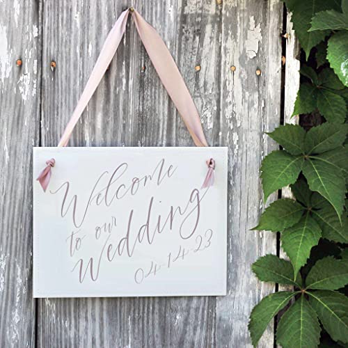 Custom Wedding Sign 11x85 in with Paper Ribbon Font Choice