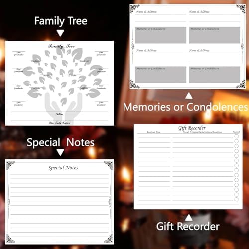 C2U Celebration of Life Guest Book with Memory Table Sign and Pen