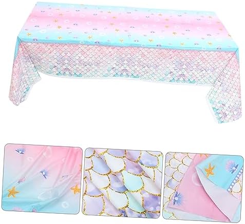 Mermaid Table Cloth for Birthday Party Sea Theme Decor