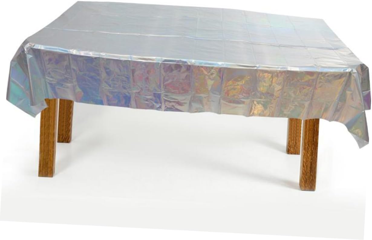 PRETYZOOM 2Pcs Iridescent Tablecloth Set for Birthday Parties