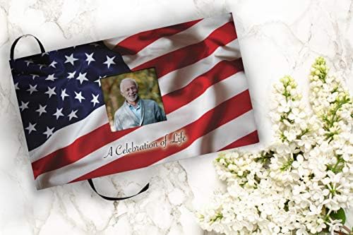Commemorative Cremation Urns with American Flag Photo Guest Book