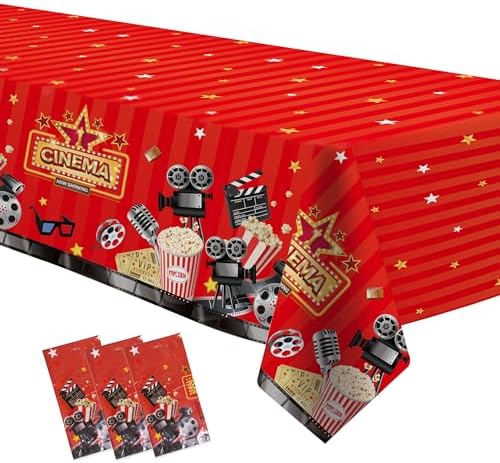 Movie Night Party Tablecloths 3 Pack 54in x 108in