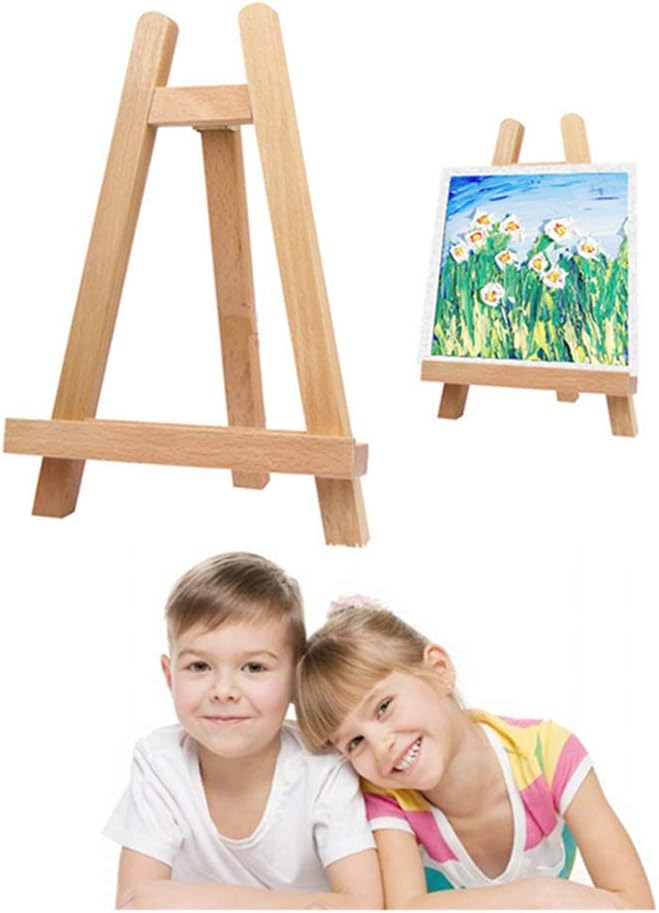 Fellibay Art Display Easel Set 28cm 2Pcs Wooden Portable for Kids