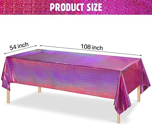 3 Pack Iridescent Plastic Tablecloths for Party Decorations