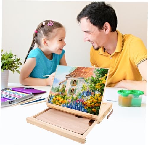 Portable Wooden Easel with Drawer for Art and Photos
