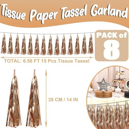 Champagne Gold Foil Tassel Garland for Party Decorations