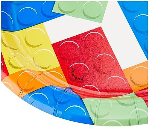 Bold Bright Building Blocks Dessert Plates Pack of 8