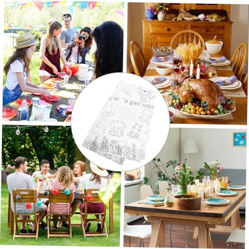 Happy Birthday Animal Themed Durable Paper Tablecloth for Parties