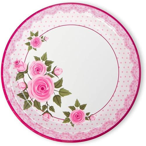 Royal Bluebonnet Floral Paper Plates and Napkins Set of 24