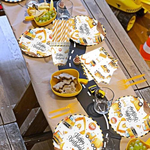 189 Pcs Construction Birthday Party Supplies for 20 Guests