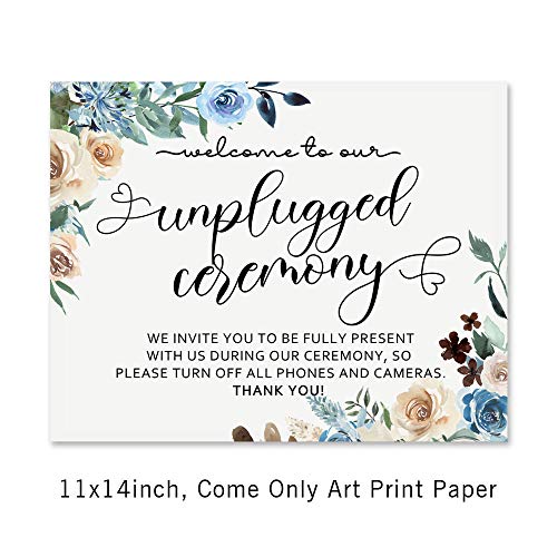 Welcome To Our Unplugged Wedding Sign Large