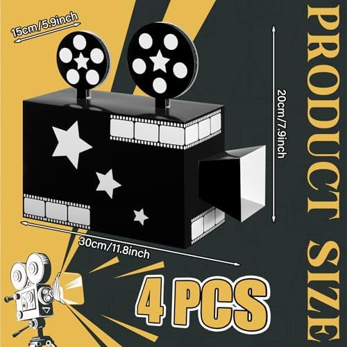 4 Pcs Movie Night Party Decorations Red Carpet Centerpieces