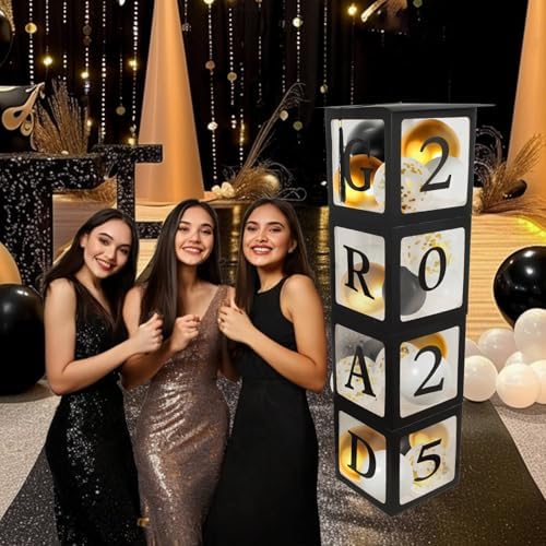2025 Graduation Decorations Balloon Boxes with Cap Topper Kit