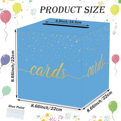 Light Blue Card Box for Wedding and Party Use