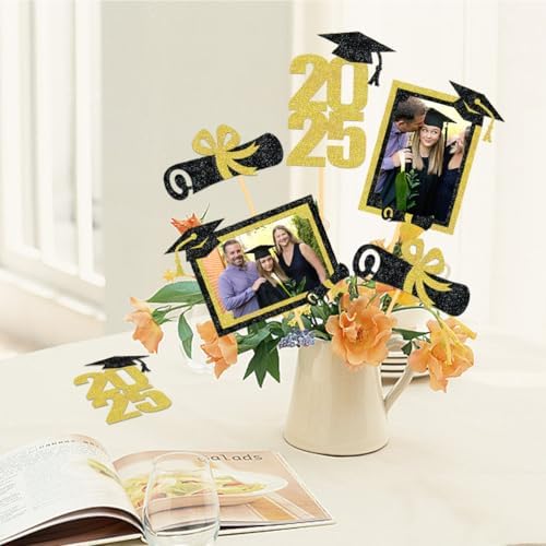 21pcs 2025 Graduation Centerpieces Gold