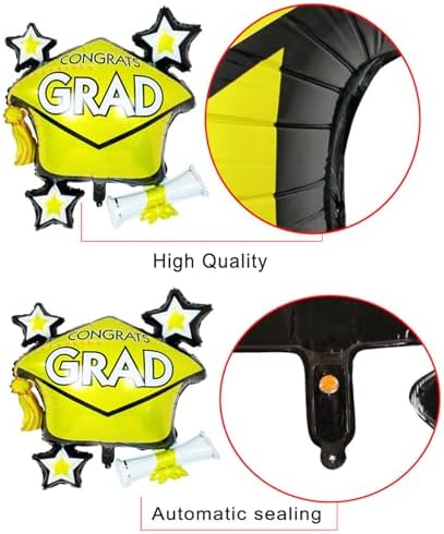 Soochat Graduation Cap Balloon 2Pcs Gold