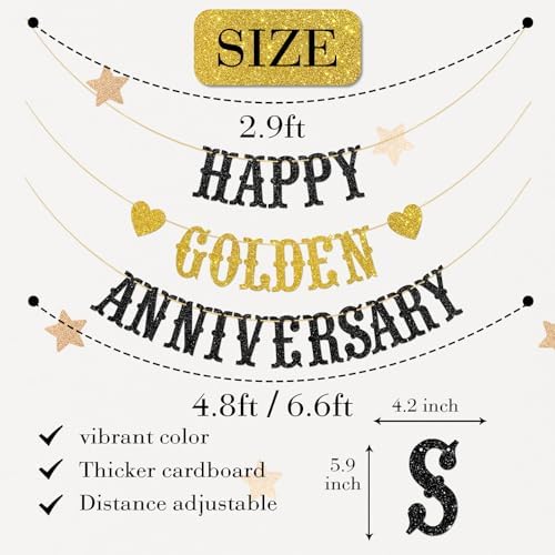 Happy Golden Anniversary Banner Wedding Party Decorations