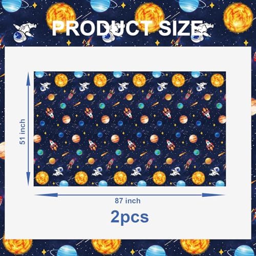 2pcs Space Tablecloth Plastic Party Decor for Birthday Celebrations