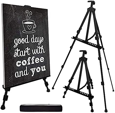 ARTIFY 66 Inch Double Tier Easel Stand Black 2Pack