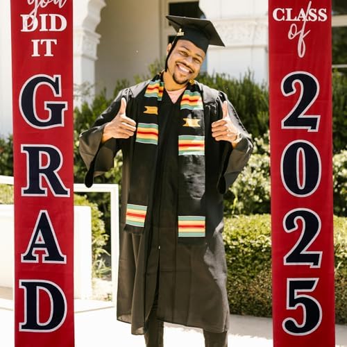 Class of 2025 Graduation Banner Black Gold