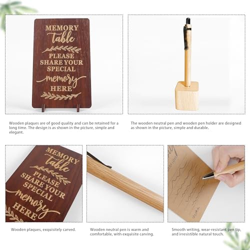 PREKIAR Wooden Guest Book Set for Memorial Service