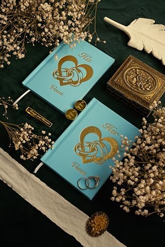 IMPRESS Vow Books His and Hers Wedding Linen Foil Stamped