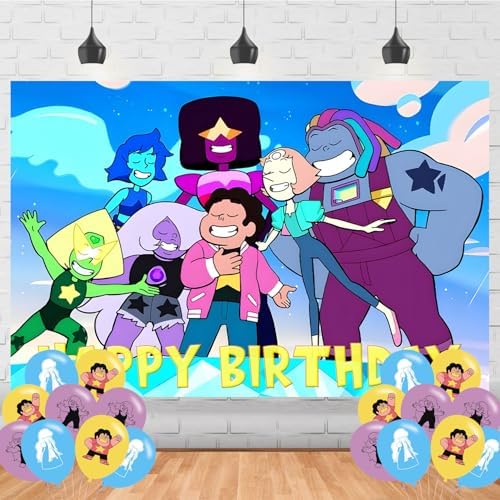 Steven Universe Birthday Backdrop Banner 5x3 Party Decor