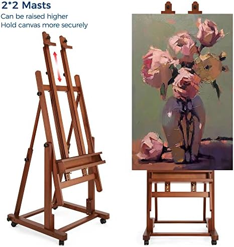 VISWIN Double Mast Heavy Duty H-Frame Easel for Large Canvases
