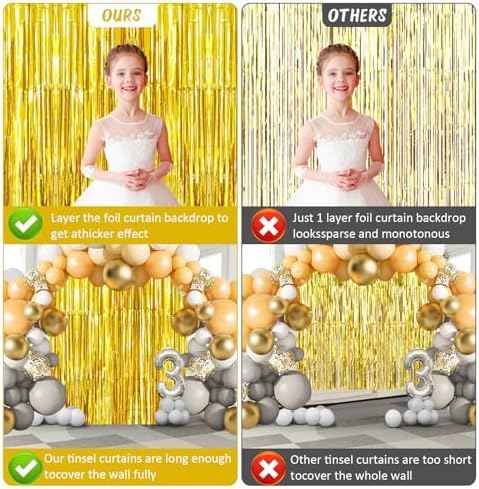 Accevo Gold Foil Streamers 3 Pack Decorations