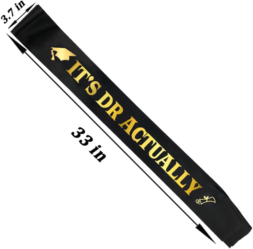 Dr Actually Doctorate Degree Sash Graduation Party Decoration