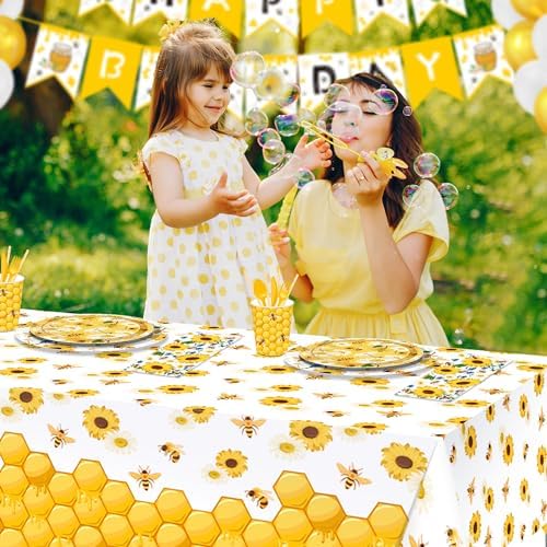CC HOME Bees Party Tablecloth 54x87 Inch