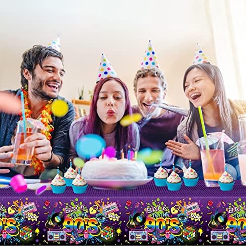 CC HOME 90s Party Tablecloth 54x87 Inch