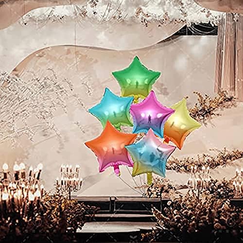 18 Inches Gradient Rose Star Shaped Foil Balloons 10pcs